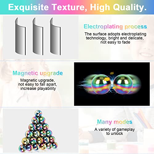 10Pcs Rainbow Hematite Magnetic Stone Kit, DIY Round Polished Magnets for Home Office Kitchen, Educational Science Kit for Wall Stickers, Building Gadgets for Gift - color: 10pcs Rainbow Round Stone