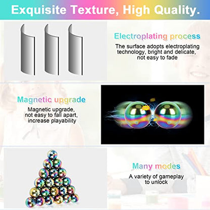 10Pcs Rainbow Hematite Magnetic Stone Kit, DIY Round Polished Magnets for Home Office Kitchen, Educational Science Kit for Wall Stickers, Building Gadgets for Gift - color: 10pcs Rainbow Round Stone