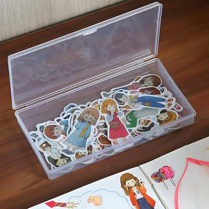 8 Pcs Plastic, Mini Clear Bead Storage Boxes with Hinged Lid and Rectangular Clear Craft Storage Boxes, Jewelry and Organizer,Nail Tool Box,Circuit board storage(8, 5.3" x 3.1" x 1.2") - size: 8 Pieces Same Size