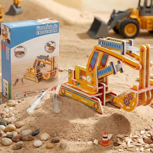 STEM Pneumatic Excavator Kit - Build a Working Digger with Syringe & Tubing - style: Pneumatic Excavator