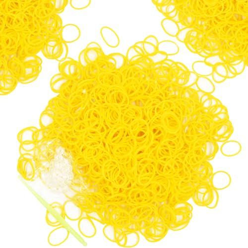 6000-Pack Rubber Loom Bands Making Kit,50PCS S-Clips10-Hooks,Colorful Rubber Bands Refill Kits for Weaving DIY Crafting Gift (Yellow) - color: Yellow