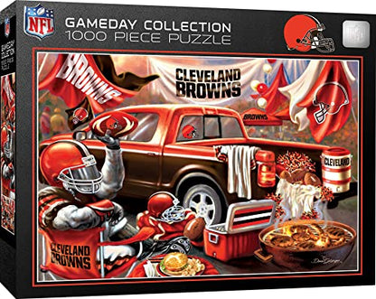 Masterpieces 1000 Piece Jigsaw Puzzle for Adults - NFL Cleveland Browns Gameday - 19.25"x26.75 - style: Cleveland Browns