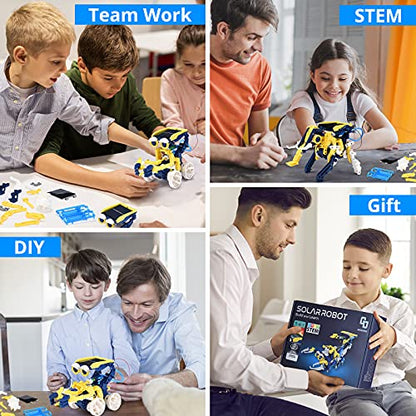 STEM Projects 11-in-1 Solar Robot Toy for Kids Ages 8-12, Science Kits Educational Robotics to Build, Christmas Birthday Gifts for 8 9 10 11 12 13 14 Year Old Boys Girls Teens.