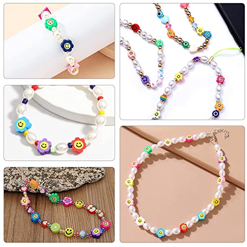200PCS 10mm Colorful Sun Flowers Polymer Clay Beads Bulk for Jewelry Making - color: Clay Sunflowers