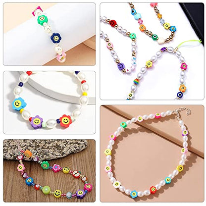 200PCS 10mm Colorful Sun Flowers Polymer Clay Beads Bulk for Jewelry Making - color: Clay Sunflowers