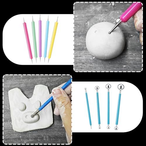 EIGTWEN 100ml Air Dry Clay Glaze and 29pcs Clay Tools Kit, Gloss Varnish - size: Gloss