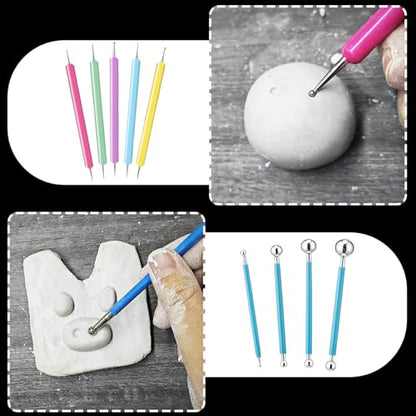 EIGTWEN 100ml Air Dry Clay Glaze and 29pcs Clay Tools Kit, Gloss Varnish - size: Gloss