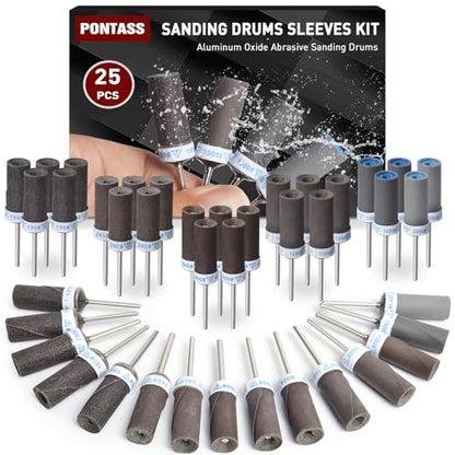 Sanding Drum Sanding Sticks Fit Dremel Rotary Tool,25PCS 1/8" Shank,180/240/600/1000/1500/2000 Grits Different Meet More Needs for Metal Rust Removal/Stone Grinding/Jade Polishing - size: Mixed 1