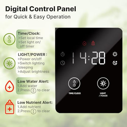 SUNCOZE Smart Hydroponics Growing System, 20 Pods, 25 in Adjustable Height - color: Green