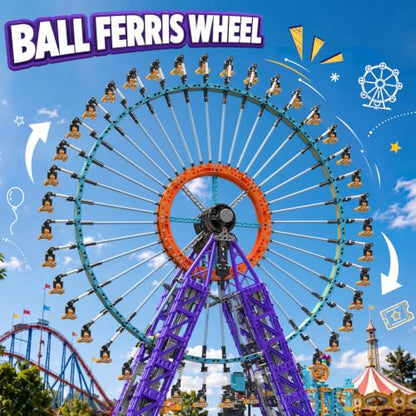 Mould King 26018 Ball Ferris Wheel Building Set - 4402+ Piece Motorized Kinetic Marble Run Engineering Model, Dynamic Mechanical Display Kit for Ages 14+/Adults Collectors