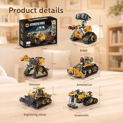 5-in-1 STEM Coding Robot Building Kit, Ages 8-16