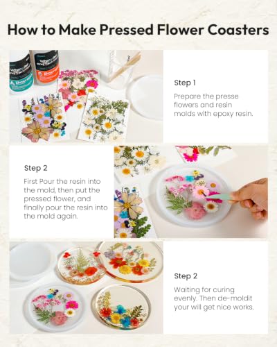 Dried Flowers, Resiners 100Pcs Pressed Flowers for Craft - color: Blossom 100pcs