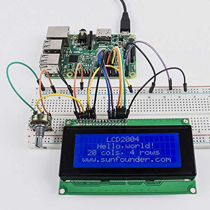 SunFounder LCD2004 Module with 20x4 White Characters on Blue Background, Compatible with Arduino - color: LCD2004 (1Pack)