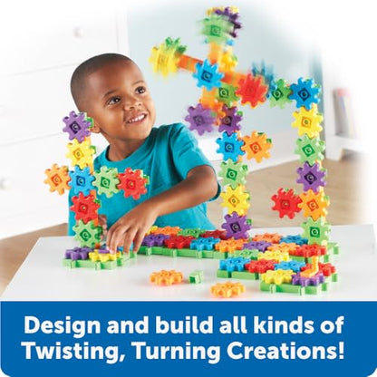 Learning Resources Gears! Gears! Gears! Super Building Toy Set, STEM Toys, Construction Toys, Gears for Kids, 150 Pieces, Ages 3+, Blue