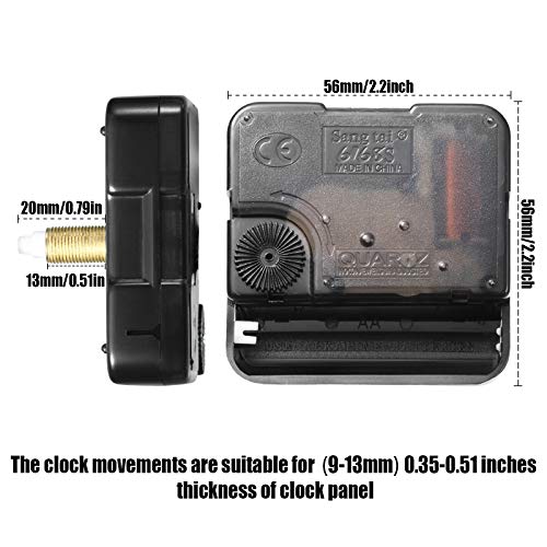 Mudder 4 Pcs Clock Mechanism Replacement Kit, Fit for 14 Inch Clock,20 mm - size: Fit for 14 Inch Clock,20 mm