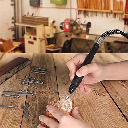 GOXAWEE Mini Rotary Tool Kit with Flex Shaft & Keyless Chuck -140Pcs, Red - color: Red Rotary Tool Kit