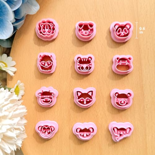 Keoker Animal Clay Cutters for Polymer Clay Jewelry, 12 Shapes Earring Cutters for Polymer Clay Making - color: Animal Studs
