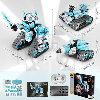 STEM Robot Building Kit for Boys 6-12, APP & Remote Control RC Toy for Kids Science LearningDIY Educational Gift Set for Age 6 7 8 9 10 11 12+ Boys & Girls - color: Blue