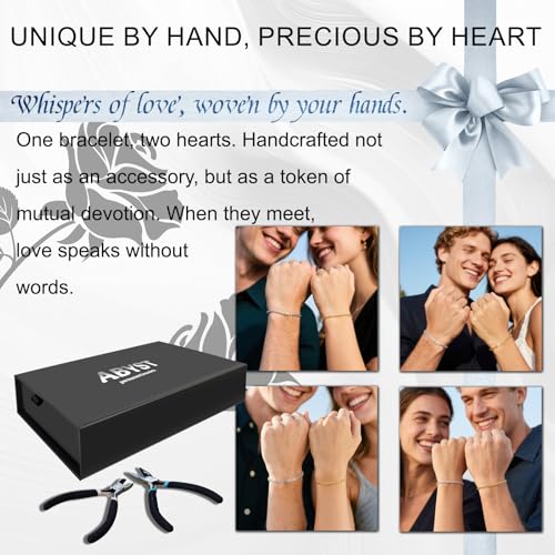 ABYST Permanent Bracelet Kit for Couples - DIY Sterling Forever Bracelets Making Set with Silver & Gold Plated Chains - Romantic Infinity Jewelry for Anniversary (Gold & Silver) - color: Gold & Silver
