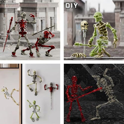 6 Pcs T13 Skeleton Action Figures Set,Titan Dummy 13,Skeleton Toy