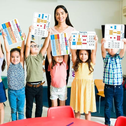 24Pcs Place Value Double Sided Cardboard for Students Dry Erase Sheets Billions to Decimal Numbers Whiteboard Math Regroups Manipulatives Supplies for Teacher Teaching Tool Portable Learning 12" x 9" - style: Math Regroup & Place Value
