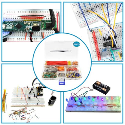 840Pcs Breadboard Jumper Wire kit for Arduino, 14 Vaules, 2 mm/0.08"-125 mm/4.92" Minidodoca U-Shape Magnetic Jumper Wires Assortment kit & 4Pcs 34cm/13.4 inch Length Alligator Clip Test Leads - size: 840pcs Jumper Wires + 4pcs Alligator Clips