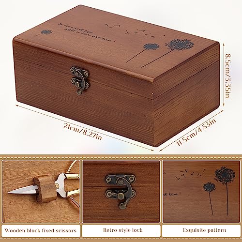 SHWAKK Sewing Kit, Wooden Sewing Kit Box for Adults Beginner Traveler