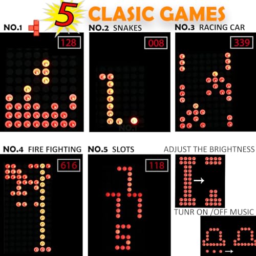 DIY Retro Game Solder Project Kit for Electronic Soldering Practice and Learning, Build a Handheld Console with 5 in 1 Classic Games by Yourself, Great STEM Project for Family and Friends