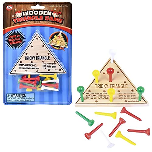 Classic Wooden Tic-Tac-Toe Board Games, Great for Prizes, 4.5" (Triangle Game, 2-Pack) - size: 2-Pack
