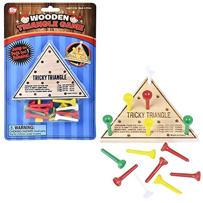 The Dreidel Company Classic Triangle Wooden Game Tic-Tac-Toe Board Games, Great for Prizes, 4.5" (Single) - size: Single