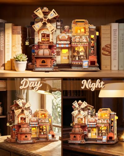 CUTEBEE Book Nook, 3D Wooden Puzzle for Adults,576 Pcs (Bread Factory) - color: Bread Factory