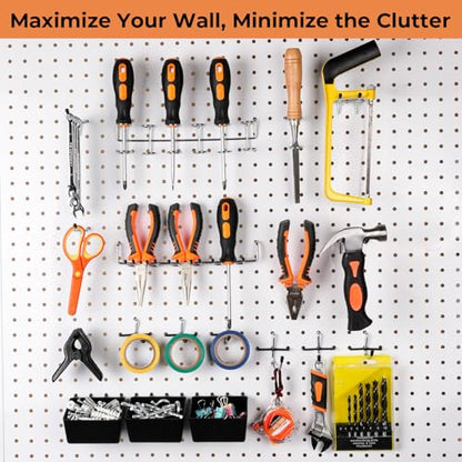 INCLY 120PCS Pegboard Accessories Organizer Kit with Peg Borad Hooks & Bins - size: 120 PCS