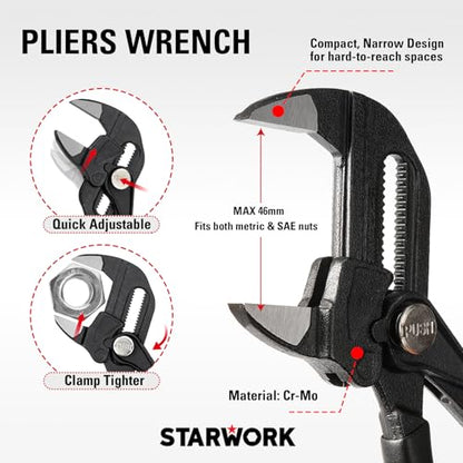 STARWORK TRUE MECHANIC™ 324-Piece Mechanics Tool Set and Socket Set with 22oz Dragon One-Piece Rip Hammer w/Grip, Professional - size: 324 PC