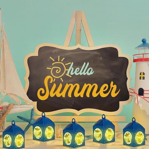 Simgoing 12 Sets Summer Shark Crafts DIY Shark Tissue Paper Beach Craft kit - style: Summer Shark