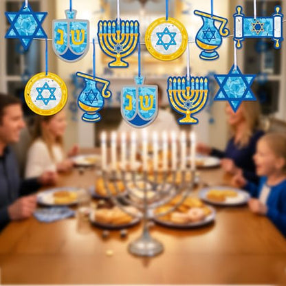 Feifeiya 24 Sets Hanukkah Suncatcher Crafts, Tissue Paper Crafts, Hanukkah - style: Hanukkah