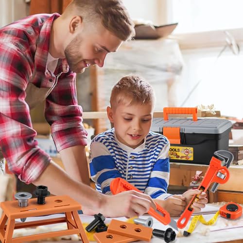Kids Tool Set 48pcs, Christmas Birthday Gifts for Boys Girls Ages 3 , 4, 5, 6, 7,Toddler Tool Set with Portable Tool Box & Electronic Toy Drill, Construction Toys Tools for Toddlers - style: A-Kids Tool Set