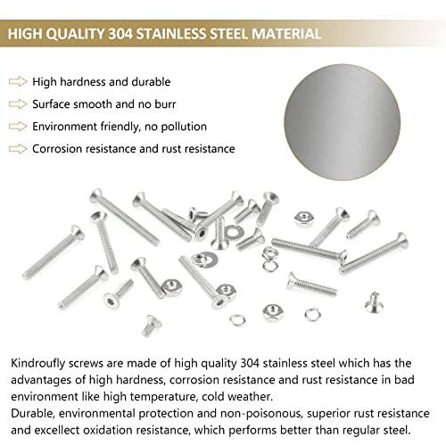 562 Pieces M2 x 4/6 /8/10 /12/16 /20mm Countersunk Head Socket Cap Screws Nuts Washers Assortment Kit, 304 Stainless Steel, Fully Machine Thread - size: M2, style: Countersunk Head Socket Cap
