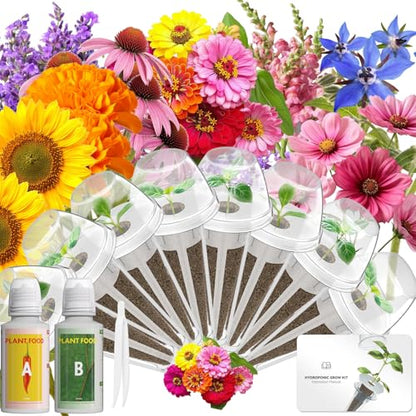 LYKOCLEAN Herb Seed Pod Kit Compatible with AeroGarden Hydroponics Growing System, Complete Indoor Gardening Supply (Vibrant Flower, 8-pods) - color: Vibrant Flower, size: 8-pods