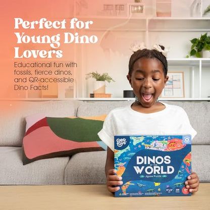 Dinos of the World 19"x13" Jigsaw Puzzles for Kids, 250 Piece Fun Puzzles
