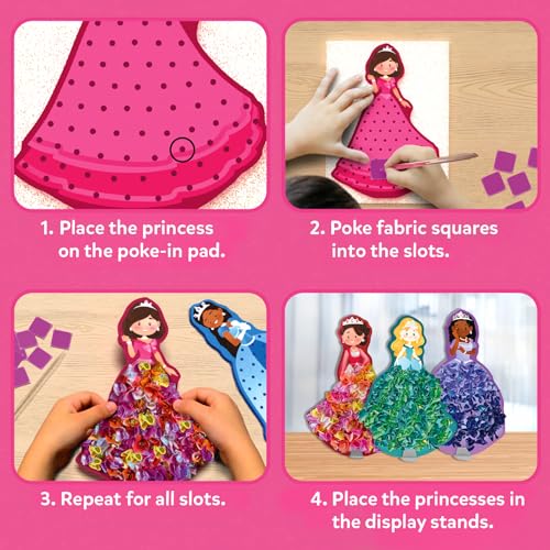 Skillmatics Poke-in Art – Magical Princesses, Wood Craft Kit, Gift for Kids - style: 1. Magical Princesses