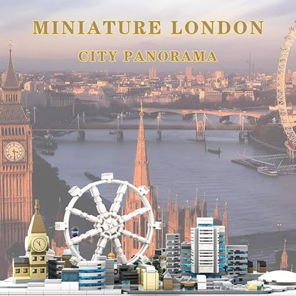 London Skyline Building Sets - London Architecture Building Blocks with Big Ben, London Eye, Tower Bridge - MOC Compatible Building Kit for Adults, Collectible Display Gift 1127 PCS