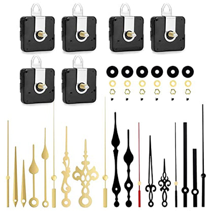 YOGINGO 6Pcs Quartz Clock Mechanism Kit, Wall Clock Mechanisms Mattery Powered Replacement, Clock Movement Parts Motor Replacement DIY Repair Parts with 6 Set Hands (No Battery) - size: 3 pairs 16mm + 23mm Clock Mechanisms