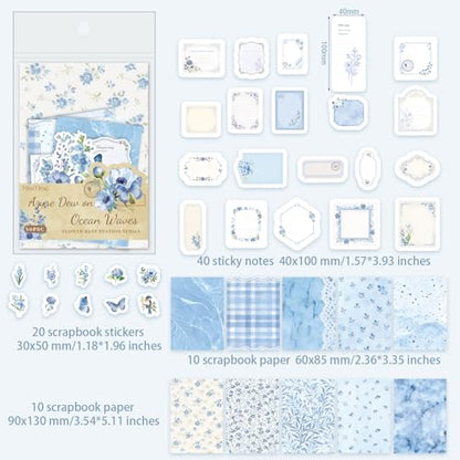 BESARME 480 Pcs Floral Scrapbook Paper and Junk Journal Stickers Set - color: Colorful floral