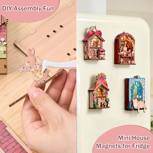 3D Puzzle Fridge Magnet,Decorative Refrigerator Magnet with LED Light - size: Strawberry Shop