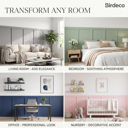 Birdeco Pre-Cut Wall Molding Kit Raw MDF Board and Batten 10 Pack