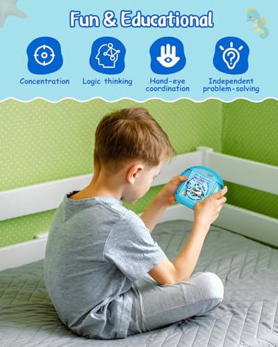Rotating Puzzle for Toddlers Kids 3+, Travel Essentials Toys - color: Marine Life