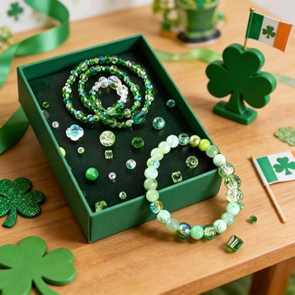 Green Glass Beads Bulk for Jewelry Making, Beaded Plant, Craft Crystal Bead - color: Green, size: 636pcs