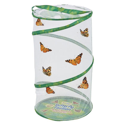 Insect Lore Butterfly Pavilion School Kit with 33 Live Caterpillars - 2ft Tall Habitat, STEM Activity Journal, Cups & Tools Included - Immersive Classroom Life Cycle Learning - style: School Kit 33