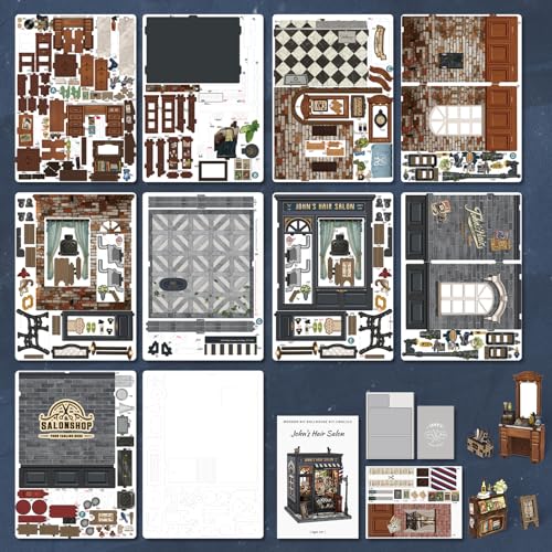 Fsolis Book Nook Kit - 3D Puzzles for Adults (John's Hair Salon) - color: John's Hair Salon