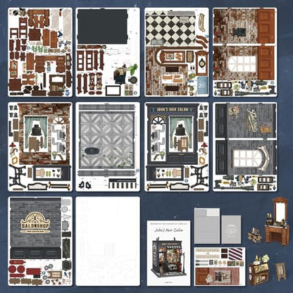 Fsolis Book Nook Kit - 3D Puzzles for Adults (John's Hair Salon) - color: John's Hair Salon